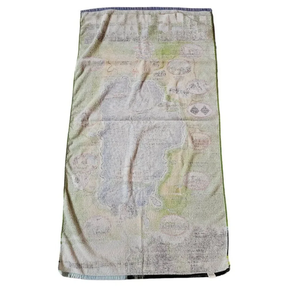 Lake Tahoe Map Beach Towel Travel Destination Tourist Tourism Vacation